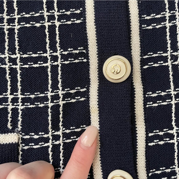 EUC Vintage St John Santana Knit Sweater Blazer Jacket  in Blue Navy - Picture 4 of 11